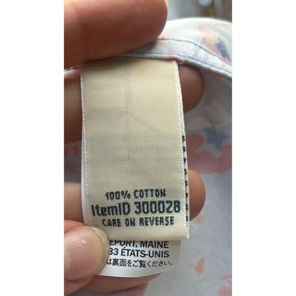 L.L Bean Floral Cotton Button Down Shirt Top Size 3X Wrinkle Free Long Sleeve - Picture 4 of 5